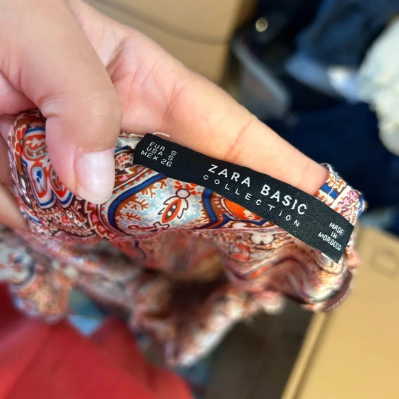 Zara Satin Paisley Cold Shoulder Midi Dress - Picture 3 of 8